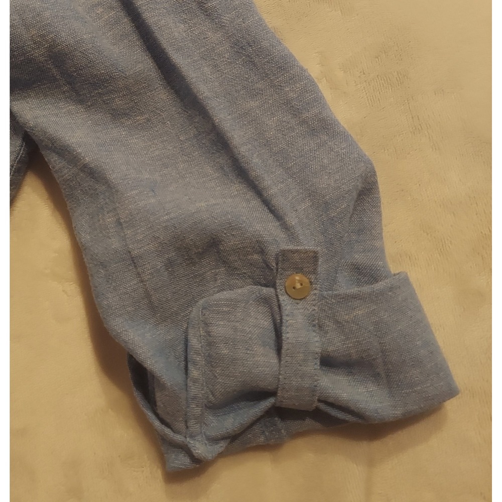 Orvis Womens Light Blue Linen Blend LS Button-Up Blouse Top Size Medium NWT - Picture 7 of 10